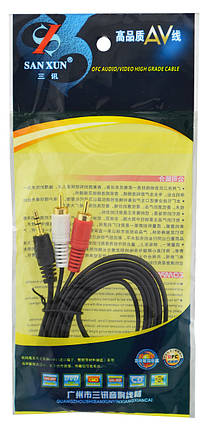 Кабель San Xun 2 RCA - Jack 3.5 мм 1,5м (14111), фото 2