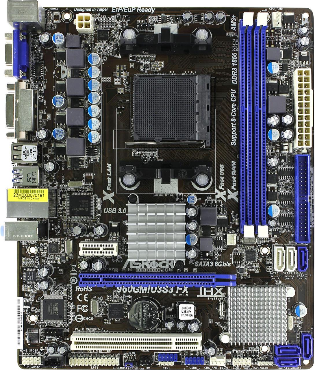 Материнская плата ASRock 960GM / U3S3 FX Socket AM3+