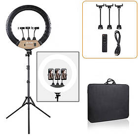 Кільцева LED-лампа діаметром 45 см з пультом і 3 тримачами ZB-F348 (14337)