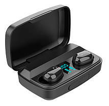 Навушники бездротові UnduranceRun J16 із зарядним боксом, LCD і Power Bank Black (6882), фото 3
