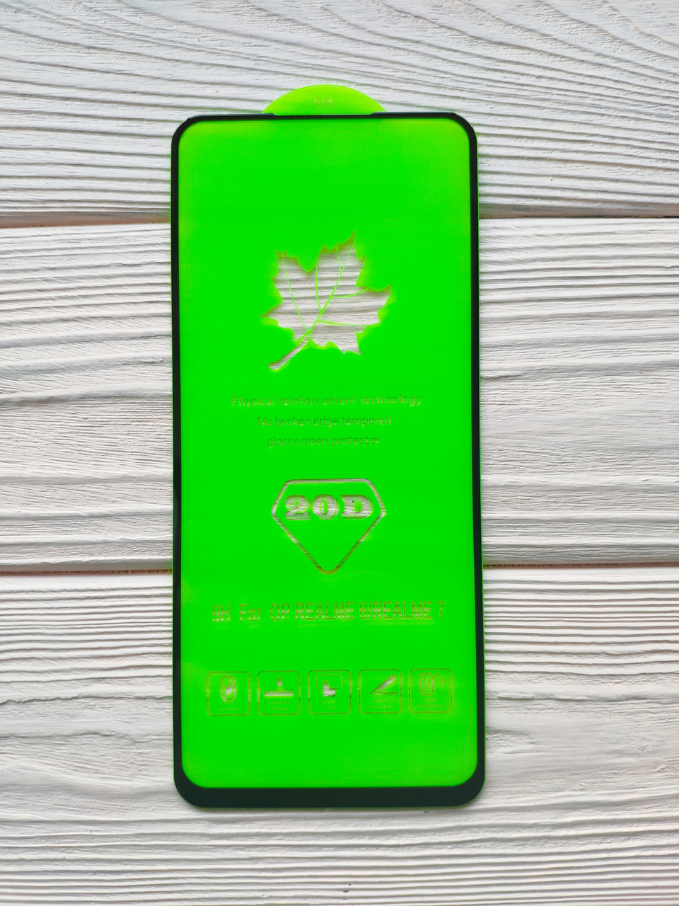 Захисне скло 20D для Realme 6/7 Full Glue Чорне