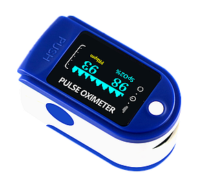 Пульсометр оксиметр на палець (пульсоксиметр) JN P01 TFT Blue ОПТ