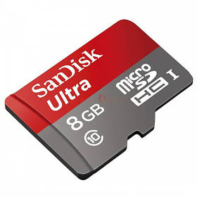 Карта памяти S Disk Ultra microSD HC UHS-I 8GB Class 10 + SD-adapter (4508)