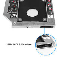 Кишеня для установки другого жорсткого диска SATA HDD в відсік DVD 9.5 мм SATA (optibay caddy) (5395), фото 5