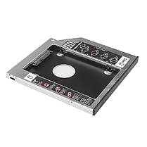 Карман для установки второго жесткого диска HDD SATA в отсек DVD 9.5 мм SATA (optibay caddy) (5395), фото 6