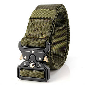 Ремінь тактичний Assault Belt із металевою пряжкою 125 см Зелений