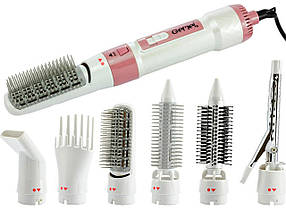 Фен-щітка (стайлер) Gemei GM-4836 7 в 1 1200W White/Pink (7460)