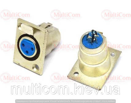 01-03-081. Гніздо CANON (XLR) 3pin під кабель, корпус метал, сріблясте