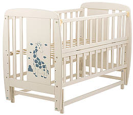 Ліжко Babyroom Жирафік DJMO-02 маятник, відкидний бік бук слонова кістка