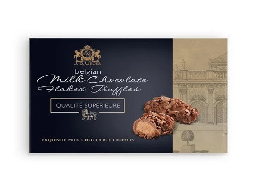 Цукерки Трюфель Бельгійський в молочному шоколаді J. D. Gross Flaked Truffles Milk Chocolate 200 г Німеччина, фото 1