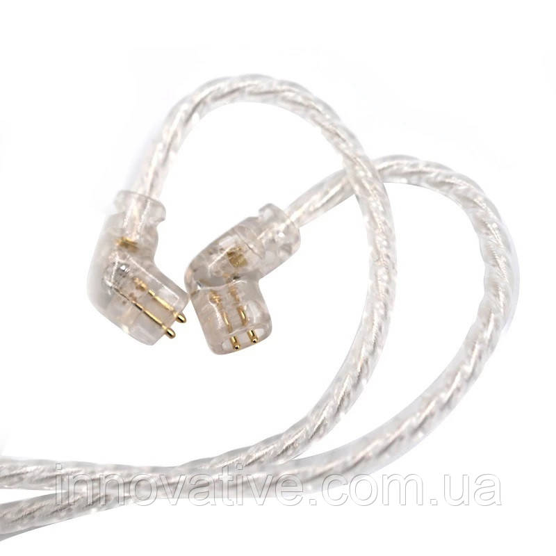 Кабель для навушників KZ Lightning 2PIN 0,75 мм (ZST/ZSR/ES3/ED12/ZS10/ZSN/AS10/BA10) (Білий)