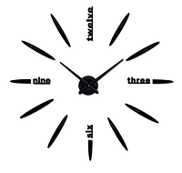 Часы настенные маленькие 3D "DIY" от 50 до 70 см цвет черный (ZH512-B)