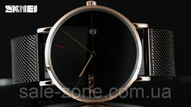 Мужские наручные часы Skmei Tiger 9183 Черные с золотым корпусом - фото 7 - id-p1360728347