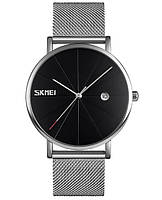Мужские наручные часы Skmei Tiger 9183 Серебристые с черным циферблатом