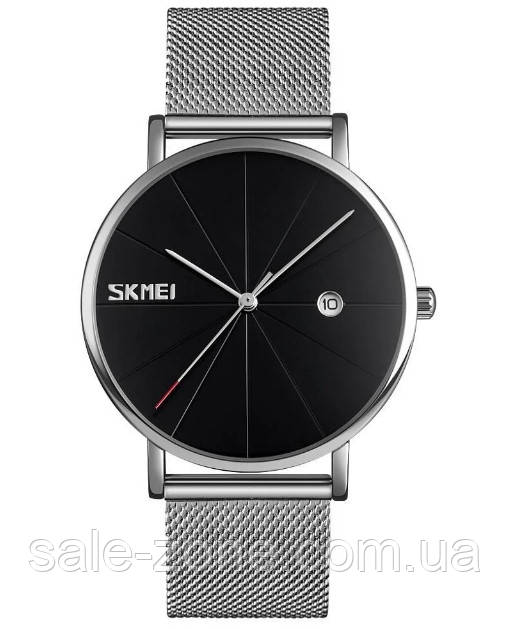 Мужские наручные часы Skmei Tiger 9183 Серебристые с черным циферблатом - фото 1 - id-p1360733992