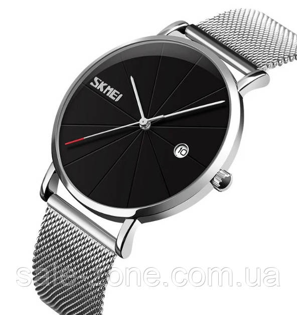 Мужские наручные часы Skmei Tiger 9183 Серебристые с черным циферблатом - фото 2 - id-p1360733992