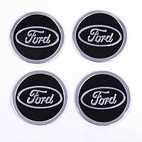 Наклейка на ковпаки FORD (60мм) чорна (4шт)
