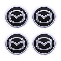 Наклейка на ковпаки MAZDA (60мм) чорна (4шт)
