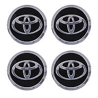 Наклейка на ковпаки Toyota (90 мм) чорна (4 шт.)