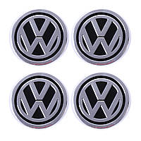 Наклейка на ковпаки VW (60мм) чорна (4шт)