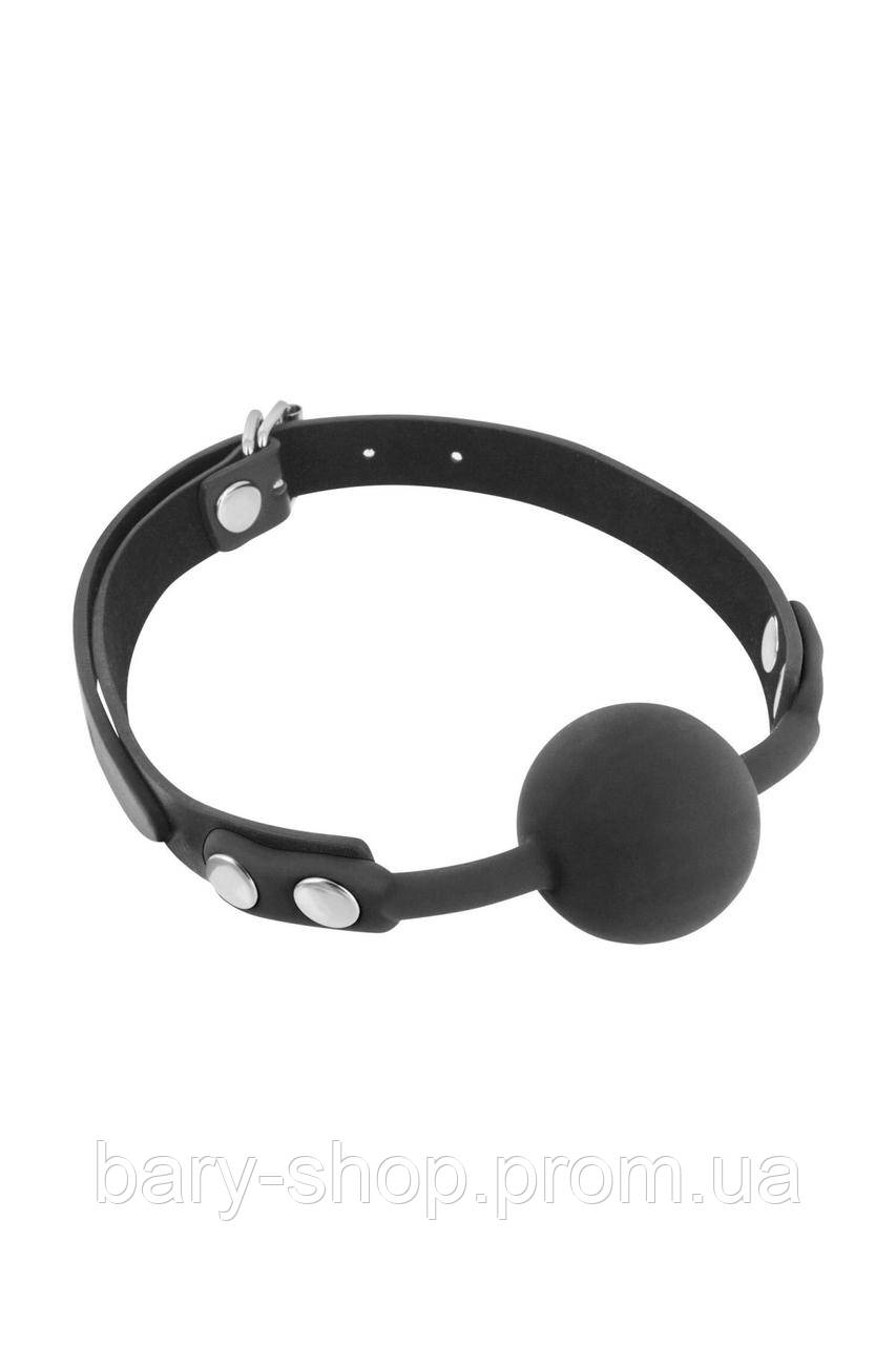 Класичний кляп з силіконовим кулькою Fetish Tentation Silicone Gag Ball Black (AS)