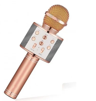 Мікрофон бездротовий для караоке Bluetooth Wester WS-858 Рожеве золото (KG-1494)