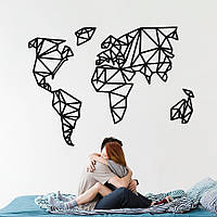 Дерев'яне декоративне панно "Абстрактна карта світу"