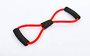 Еспандер трубчастий Вісімка FI-3947 (TPR джгут, d-11x2,1мм, l-100см, ручка неопрен, кольори в асортименті), фото 4
