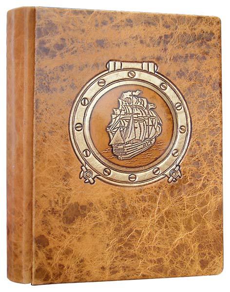 Щоденник А5 формату в шкіряній палітурці "Морський", фото 1