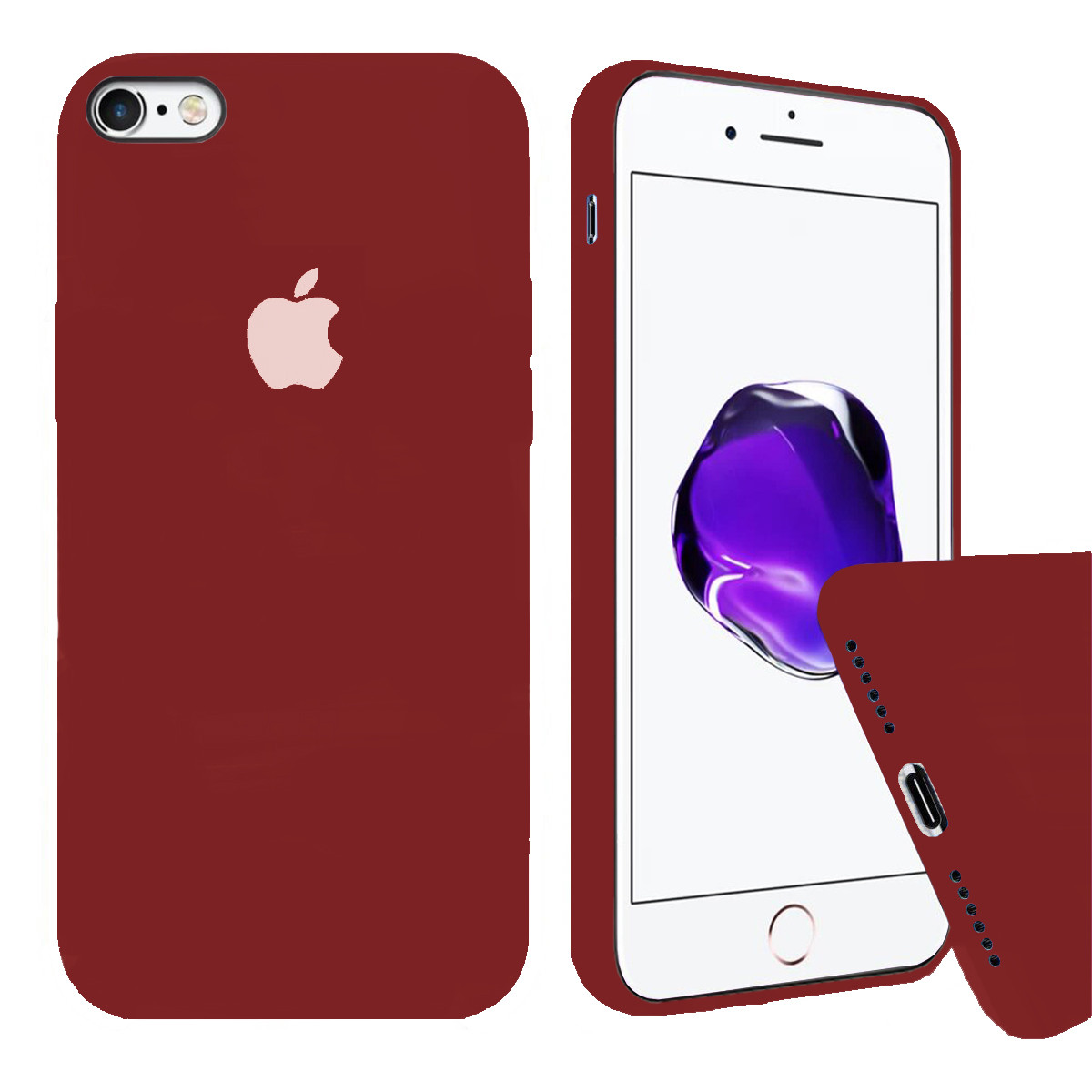 Чохол Silicone FULL case для IPhone 6/6s Product red темно-червоний, фото 1