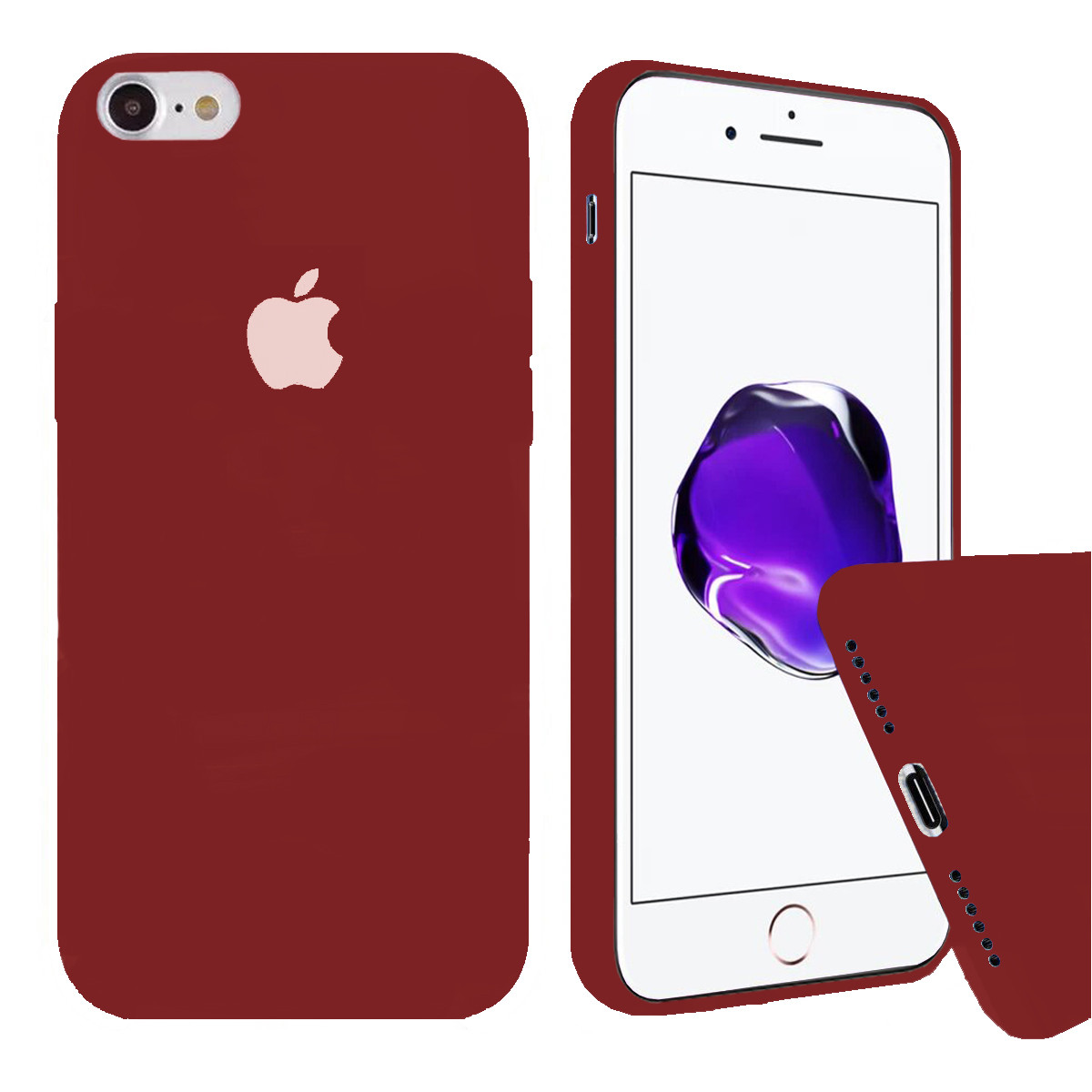 Чохол Silicone FULL case для IPhone 7 Product red темно-червоний