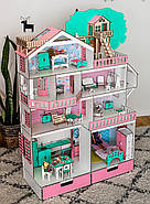 Великий набір "Будинок Пригод рожевий для LOL" ляльковий будиночок NestWood з меблями і аксесуарами, фото 3