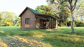 Дерев'яний будинок із термобрусу 43,75 м2 Thermo Wooden House 002. від виробника