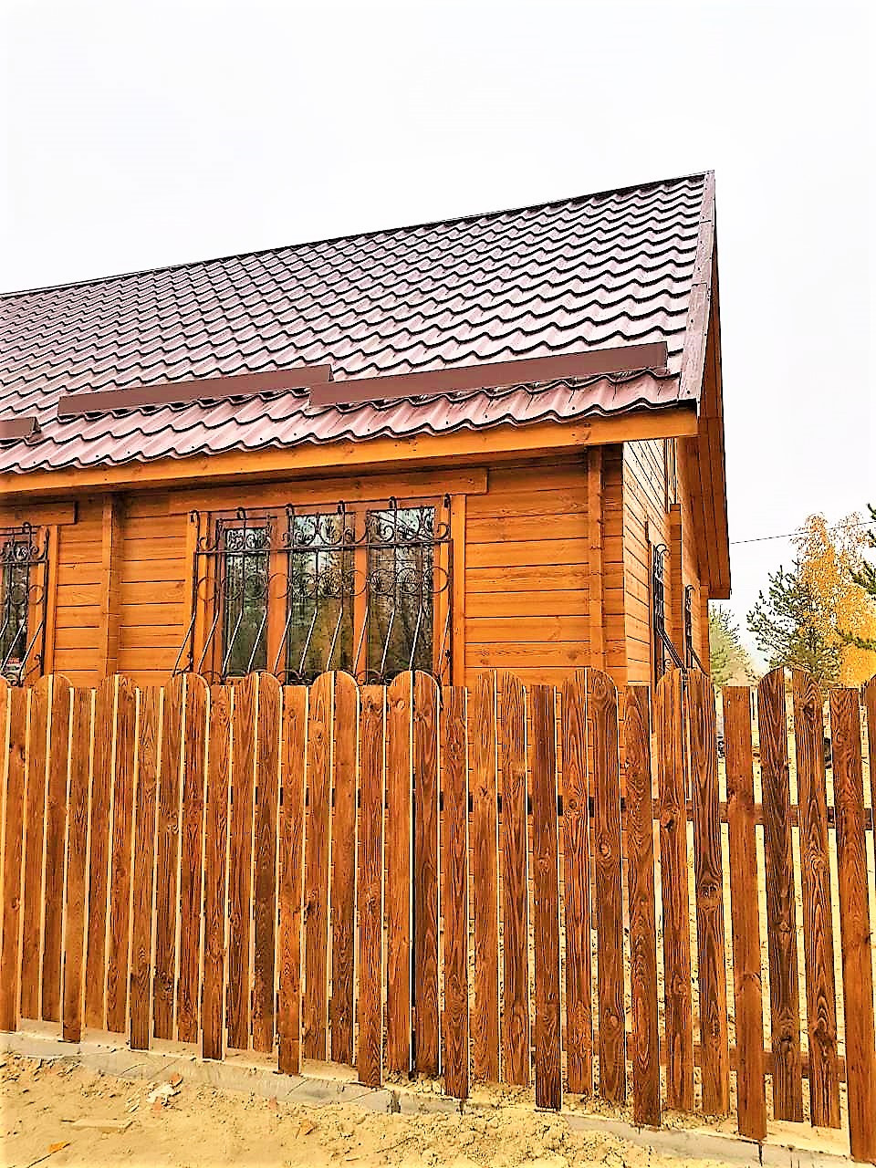 Деревянный дом из термобруса с верандой 74,1 м2. от производителя Thermo Wooden House 003 - фото 3 - id-p1360776420