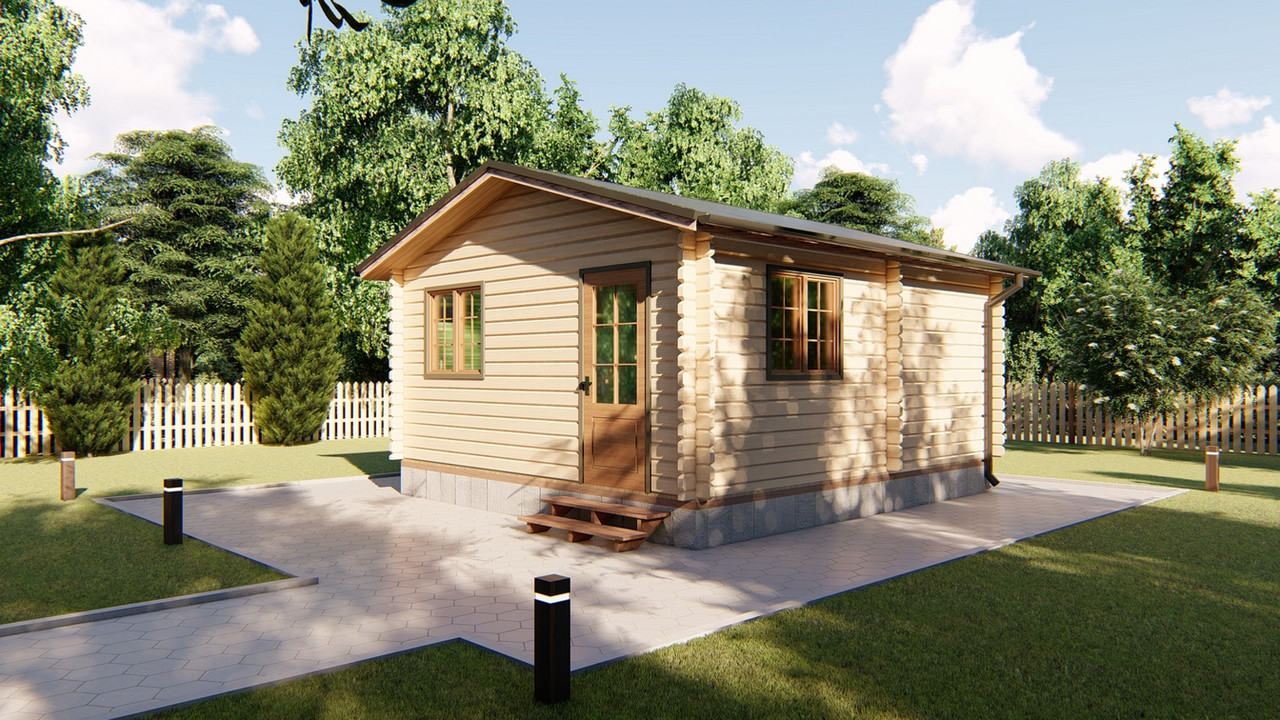 Дерев'яний будинок із термобрусу 28 м2 від виробника Thermo Wooden House 010