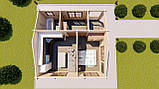 Будинок з термобруса з верандою 36 м2. Кредитування будівництва дерев'яних будинків. Thermo Wooden House 034, фото 5