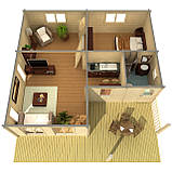 Будинок дерев'яний з профільованого бруса 7.5х8м від виробника Thermowood Production Ukraine, фото 4