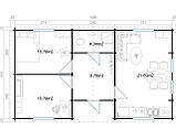 Будинок з термообробленого бруса 63 м2 від виробника. Thermo Wooden House 113, фото 4