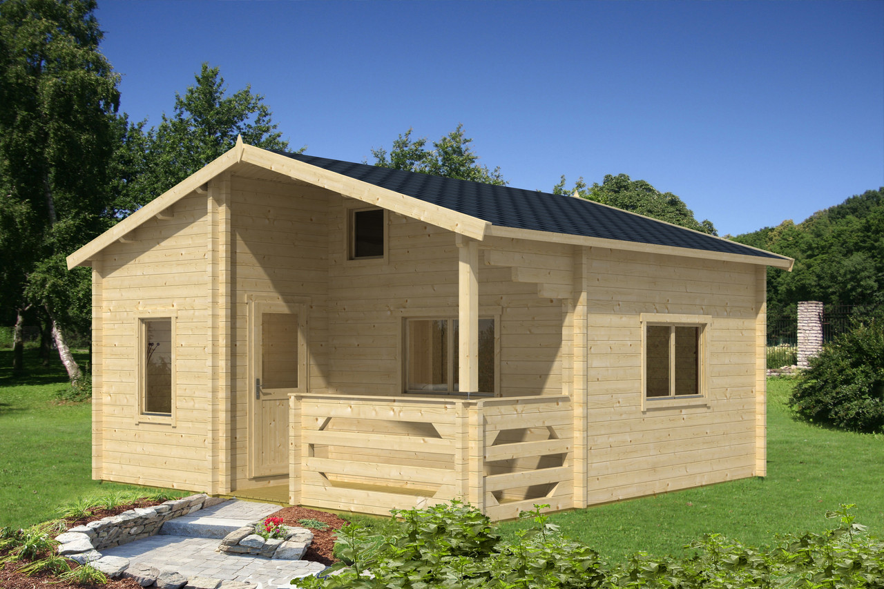 Будинок з термообробленого бруса 50 м2 від виробника. Thermo Wooden House 117, фото 1