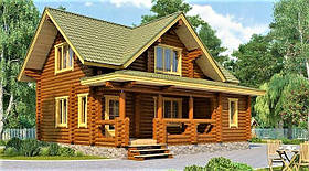 Будинок з оциліндрованої колоди 8х9