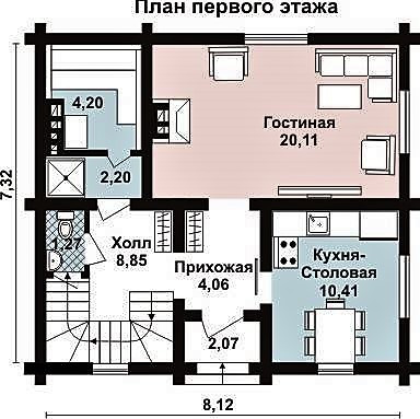 Дом из оцилиндрованного бревна 7х8 м - фото 2 - id-p1360786150