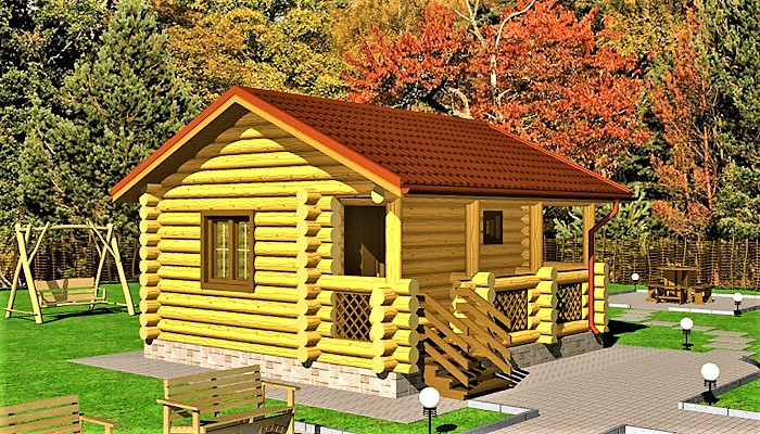 Баня з оциліндрованого брусу 6х4 м