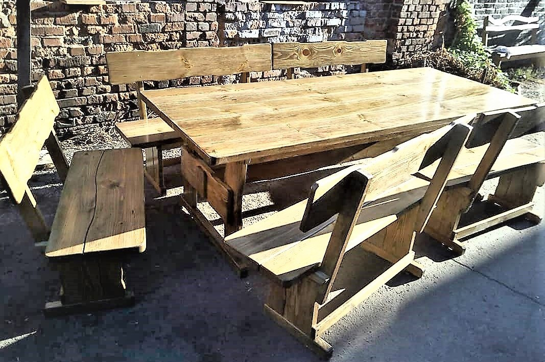 Комплект мебель деревянная 2500*800 для кафе, дачи от производителя - фото 4 - id-p1360776550