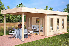 Альтанка з термомодифицированного бруса 26,6 м2 від виробника Thermo Outdoor Gazebo 059