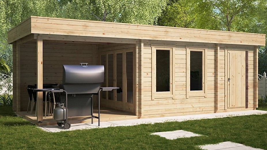 Альтанка з термомодифицированного бруса 24 м2 від виробника Thermo Outdoor Gazebo 051, фото 1