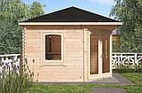 Альтанка дерев'яна з профільованого бруса з закритою кімнатою 3.5х3.5 м. низька ціна від виробника, фото 2