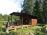 Альтанка з термомодифицированного бруса 22,32 м2 від виробника Thermo Outdoor Gazebo 117, фото 5