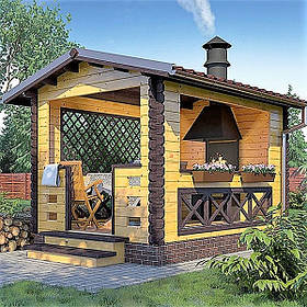 Альтанка з термомодифицированного бруса 10 м2 від виробника Thermo Outdoor Gazebo 013