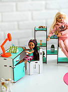 "Дитяча" набір лялькових меблів NestWood для Барбі, біло-м'ятна, фото 3