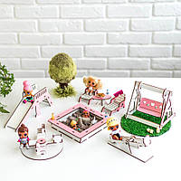 "Детская площадка" набор кукольной мебели NestWood для LOL, розовый